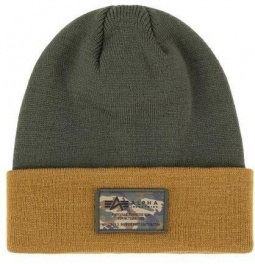 Alpha Crew C label Beanie - Olivna