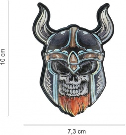Gumiran našitek / 3D Patch - Skull viking