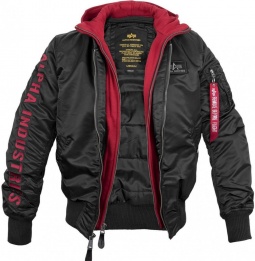 Alpha Industries MA1 D-Tec SE Black - Črno/rdeč