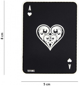 Gumiran našitek / 3D Patch - Ace of hearts