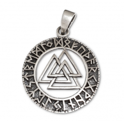 925 Srebrn obesek - Valknut