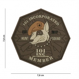 Gumiran našitek / 3D Patch - Hunt Squad rjav